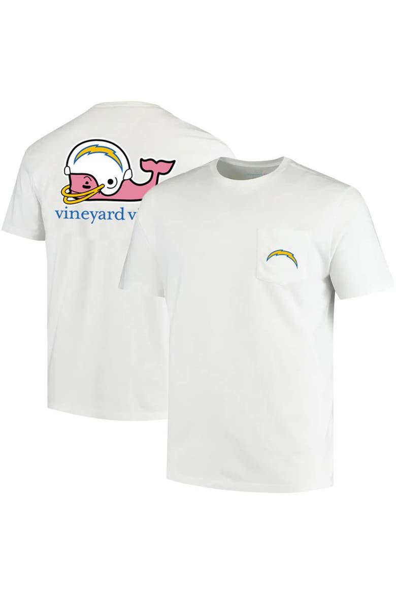 Men's Vineyard Vines White Los Angeles Chargers Team Whale Helmet T-Shirt, Alternate, color, White