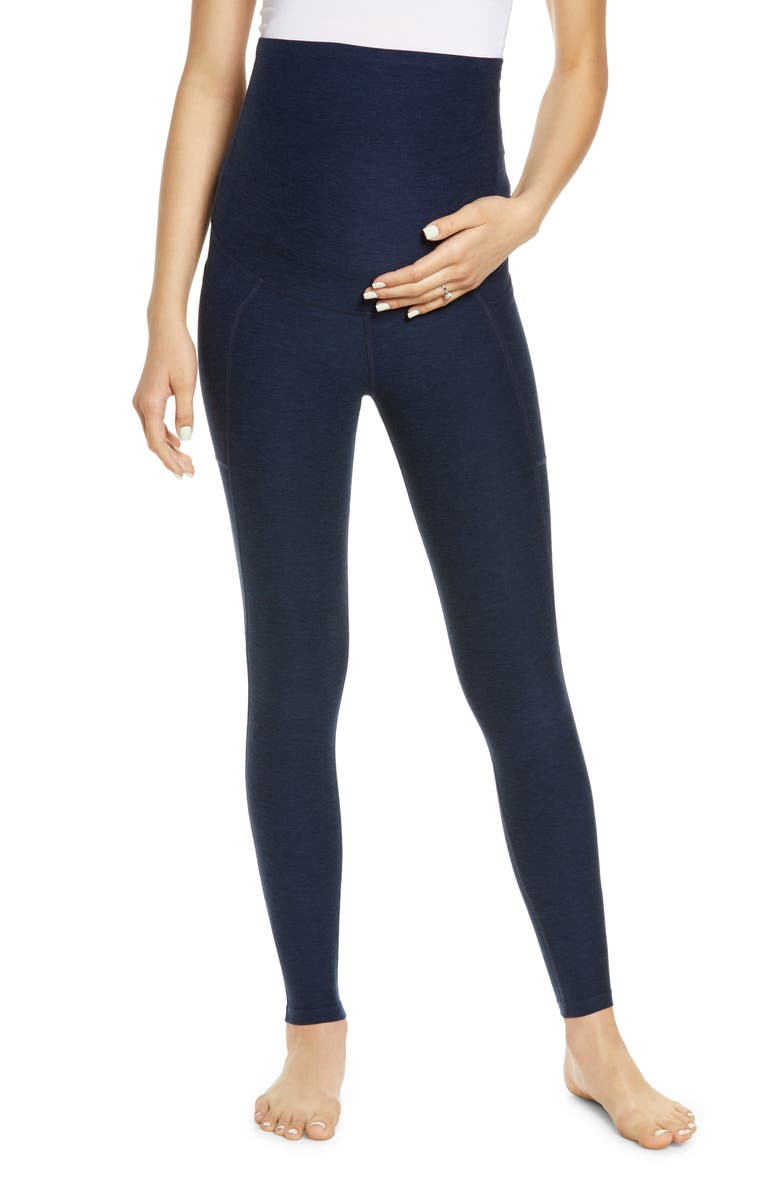 Beyond Yoga Out of Pocket High Waist Maternity Leggings, Main, color, Nocturnal Navy