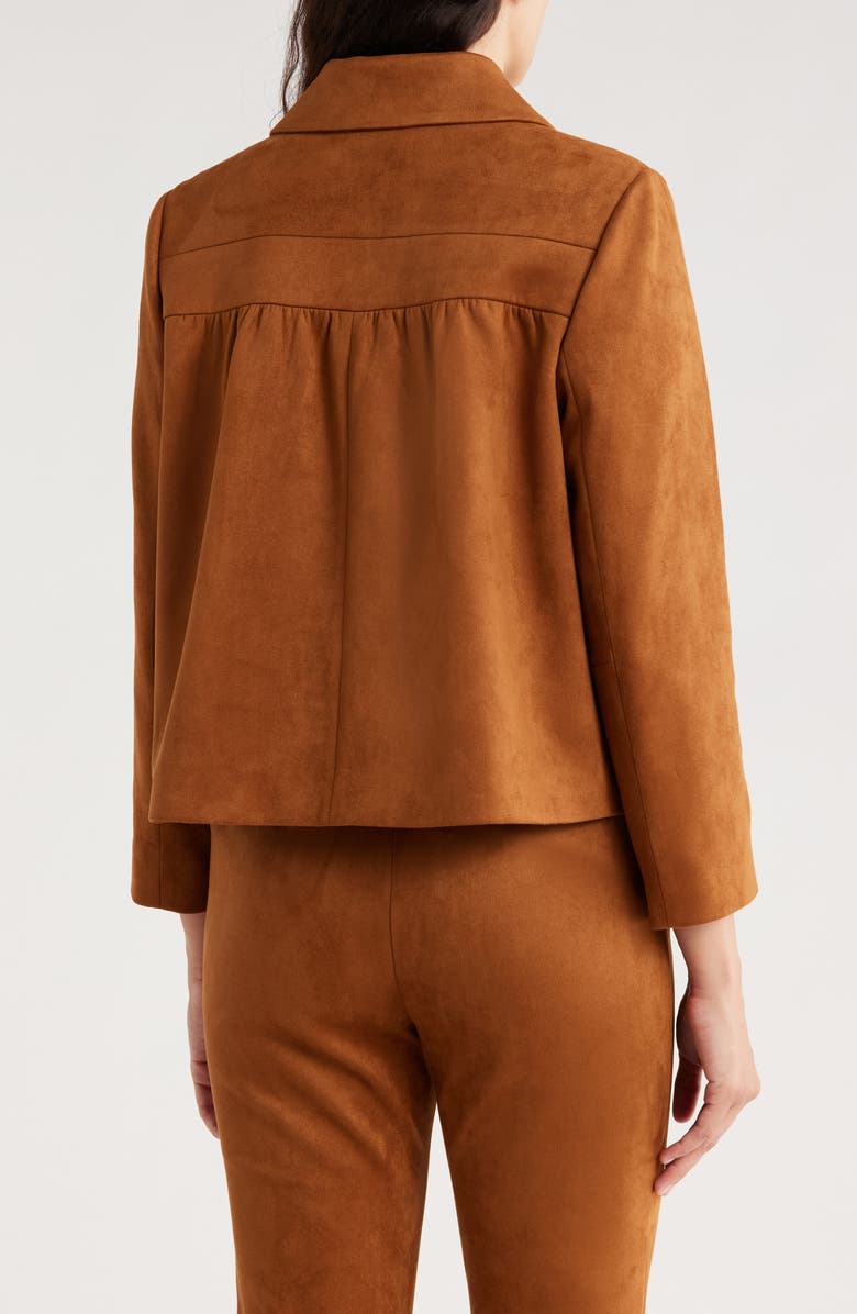 Gemma + Jane Faux Suede Shirt Jacket, Alternate, color, Mocha