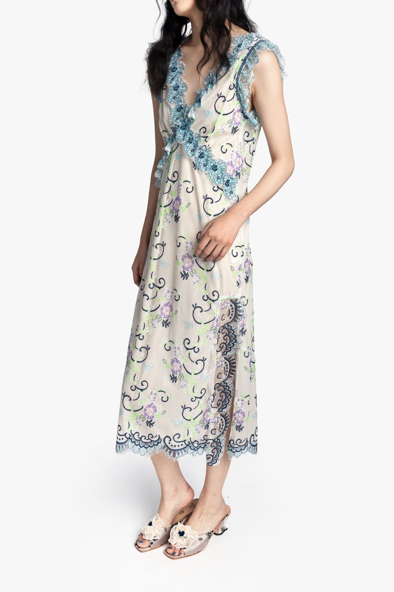 Lady Chatterley's Lace Dress, Alternate, color, DENIM MULTI