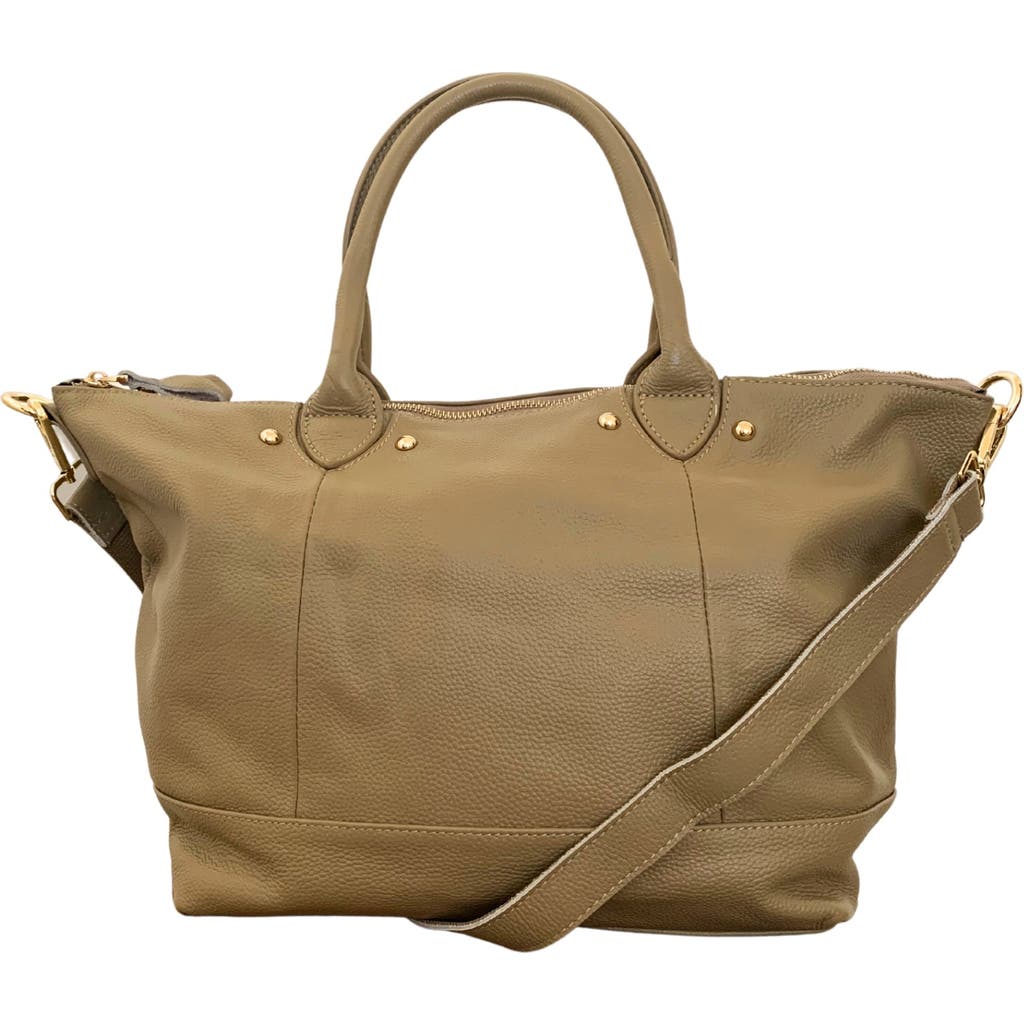 Pink Haley Ellie Handmade Leather Tote In Sand