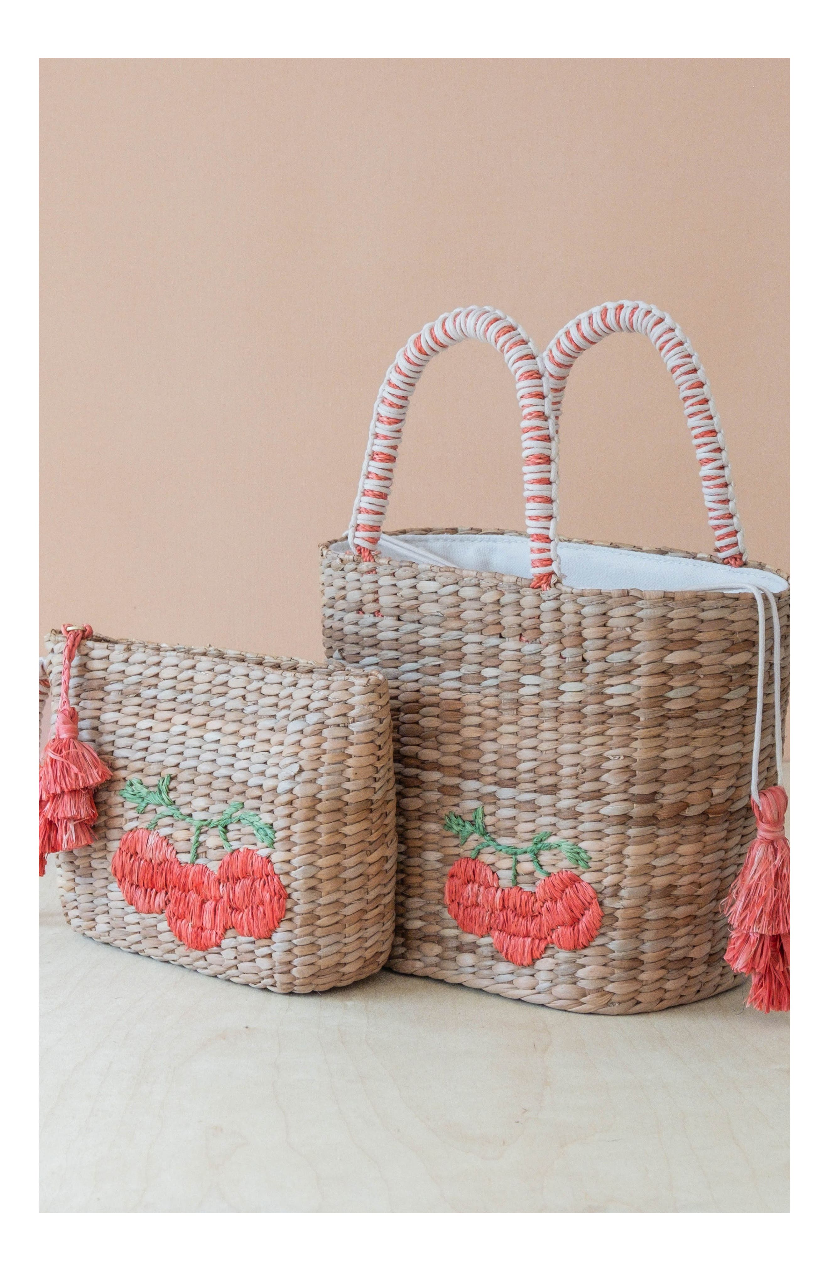 LIKHA Tomato Embroidered Tote Bag, Alternate, color, 