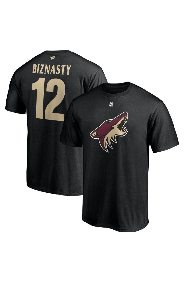 FANATICS Men's Fanatics Branded Paul Bissonnette Black Arizona Coyotes Authentic Stack Retired Player Nickname & Number T-Shirt, Main, color, 