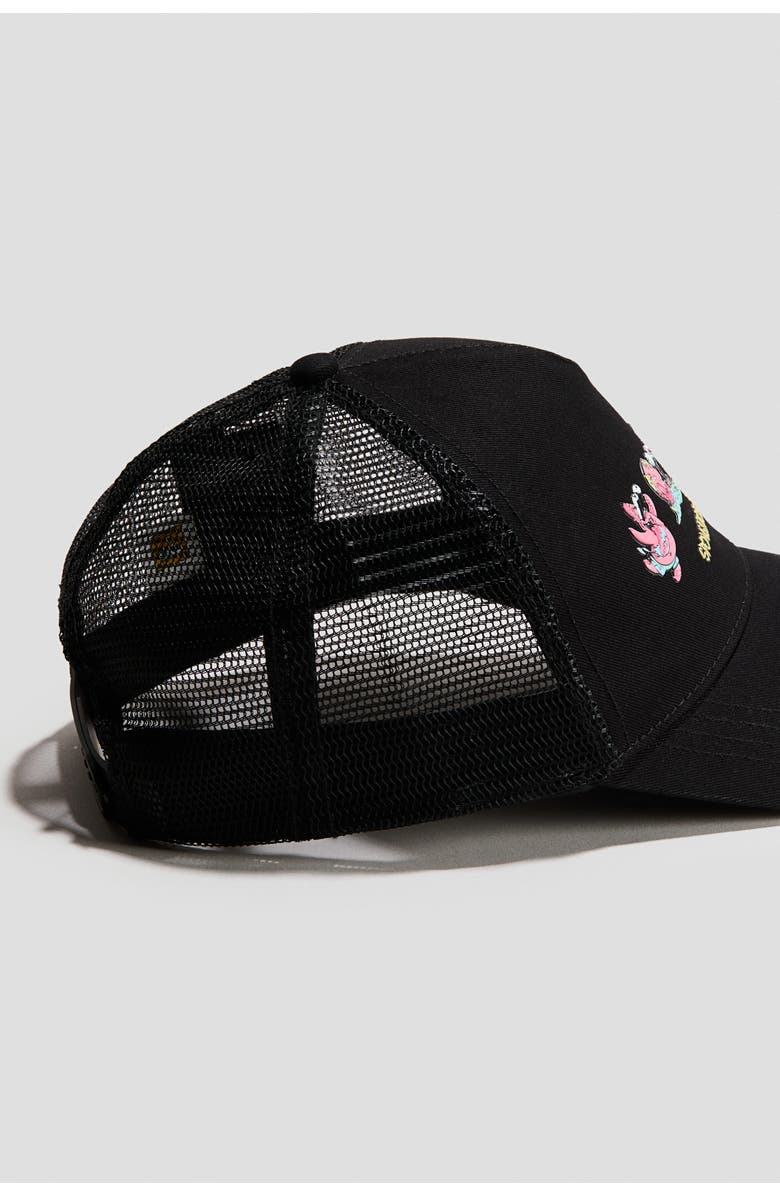 H&M Motif-detail Trucker Cap, Alternate, color, Black/Spongebob