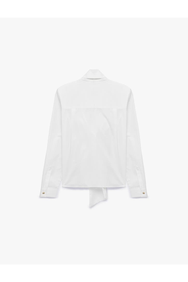 Long Sleeve Shawl Collar Poplin Top, Alternate, color, OFF WHITE