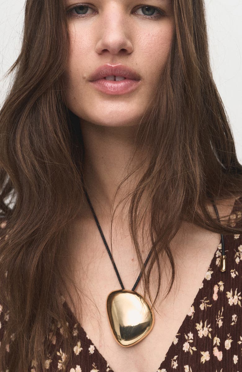 MANGO Print Long Sleeve Maxi Dress, Alternate, color, Brown