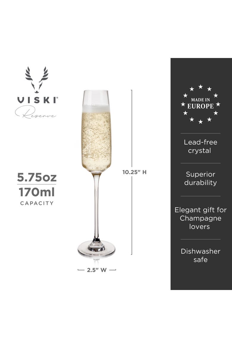 Reserve Julien Crystal Champagne Flutes Set of 4, Alternate, color, Clear