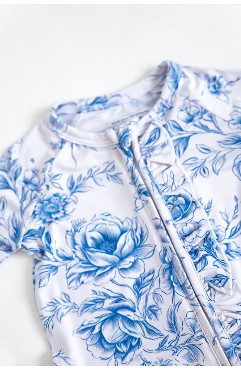 Charlie Lou Baby<sup>®</sup> Secret Garden Toile Double Zipper Covertible Ruffle Romper, Alternate, color, 