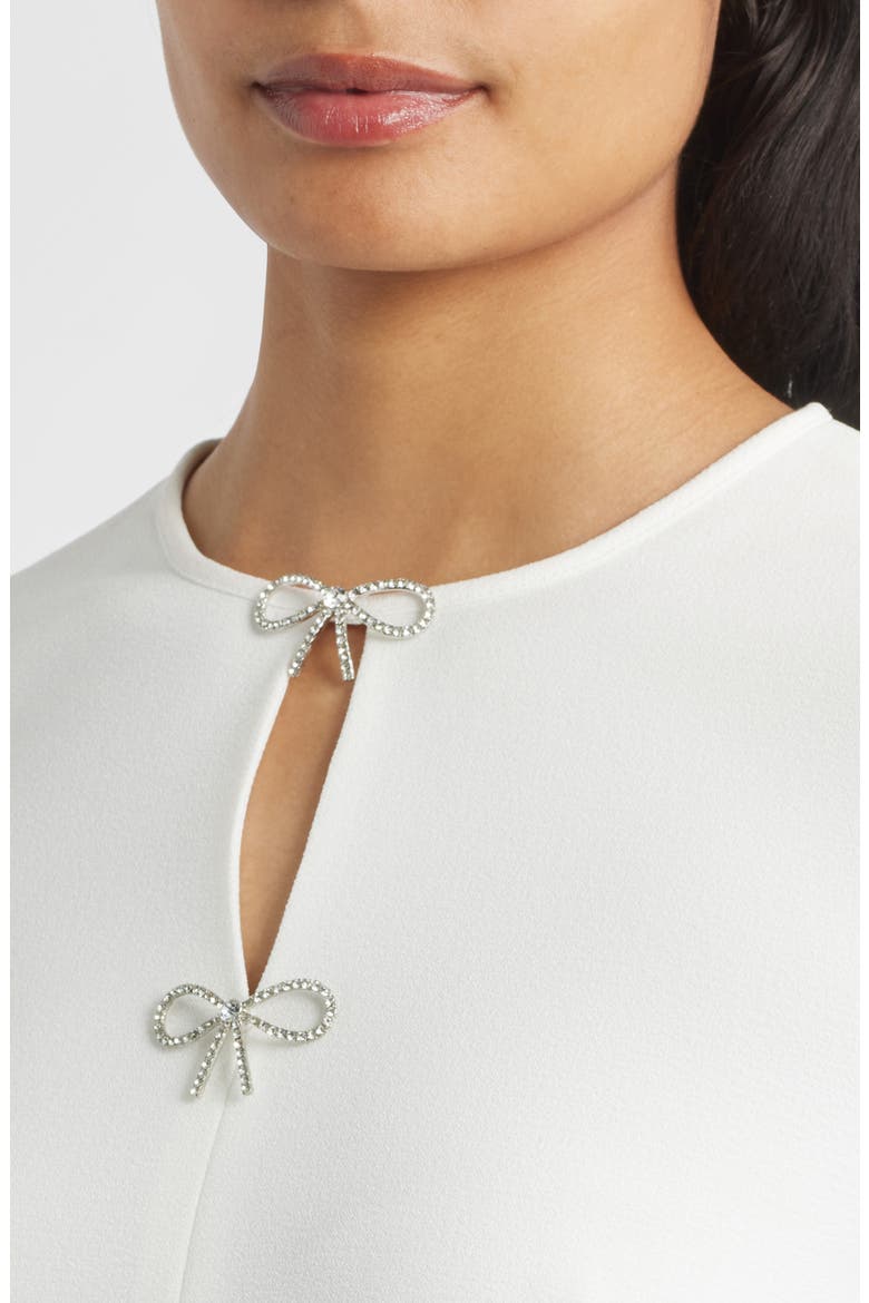Bow Embellished A-Line Dress, Alternate, color, IVORY