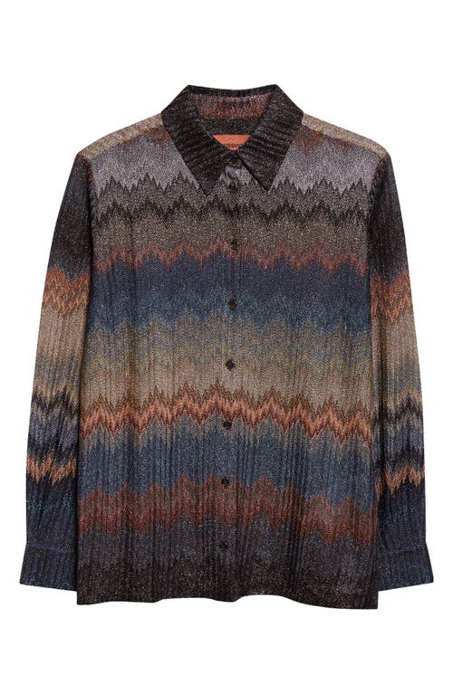 Missoni Metallic Zigzag Button-up Shirt In Multi