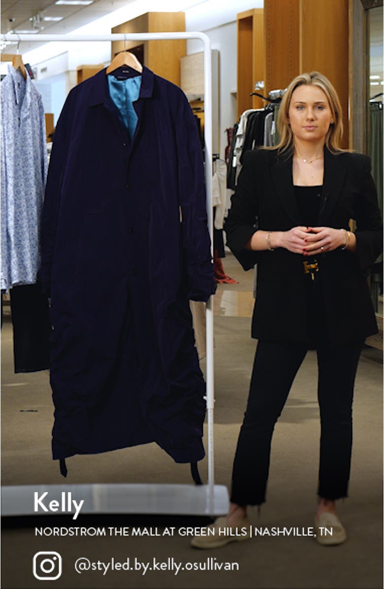 Ruched Satin Trench Coat, sales video thumbnail