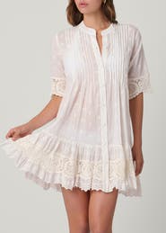 Shoshanna Milos Eyelet Mini Dress Cover Up