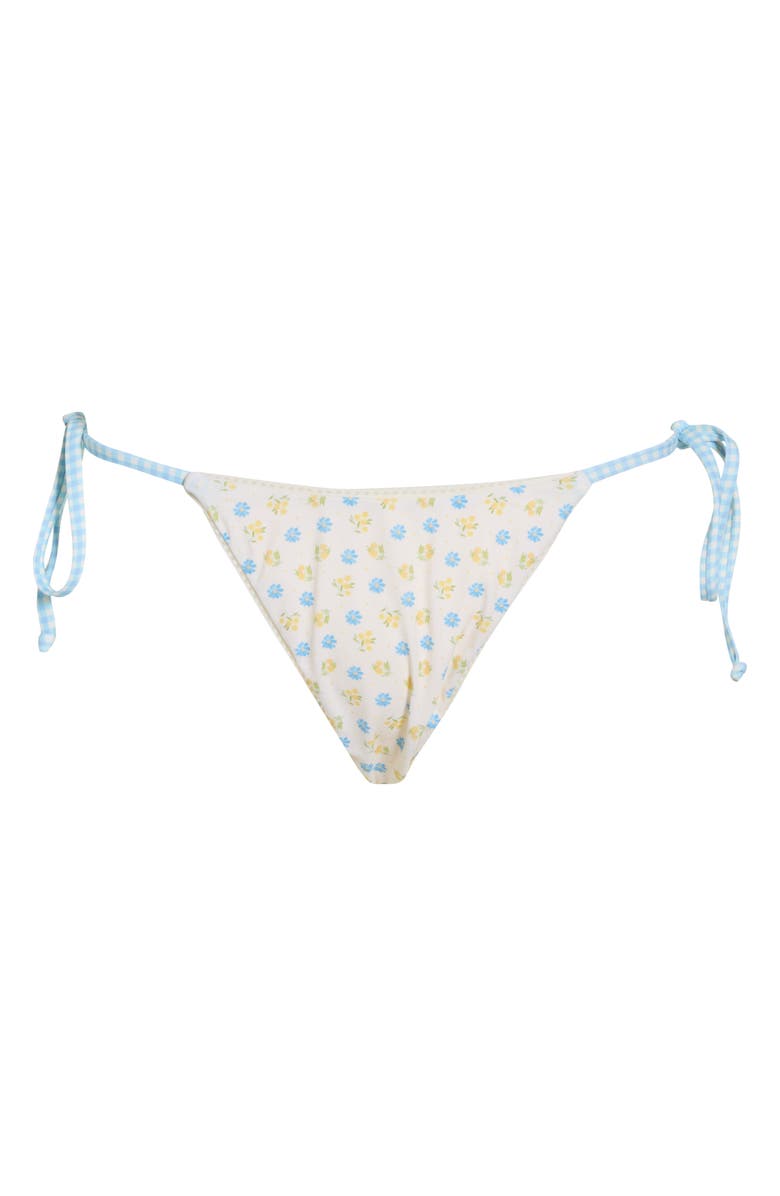 Dippin Daisys Valentina Side Tie Bikini Bottoms, Main, color, Meadow/ Blue Gingham