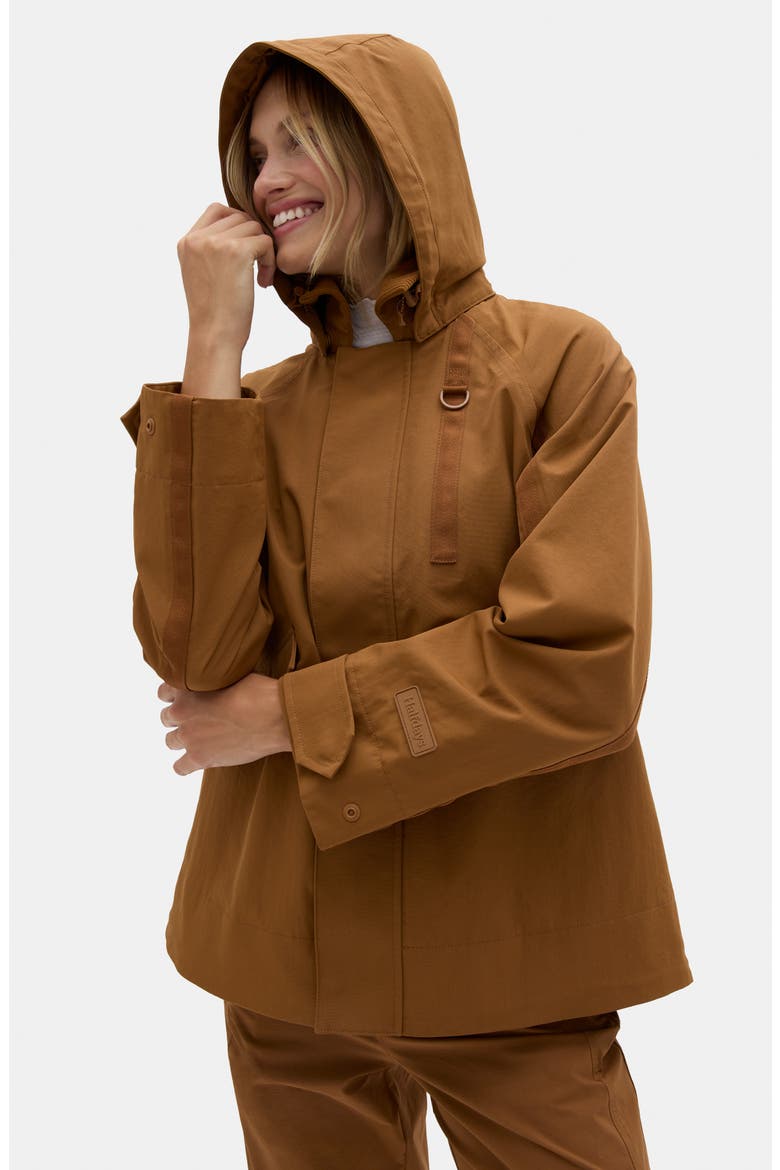 Hooded Rain Jacket, Alternate, color, NUTHATCH