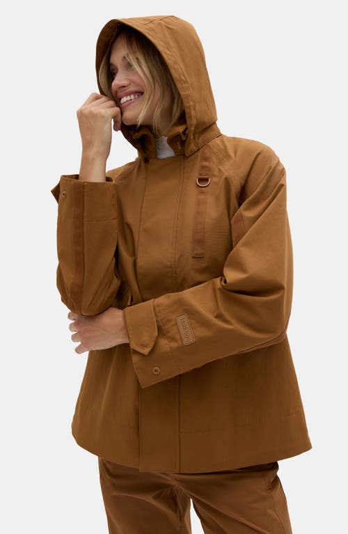 Halfdays Hooded Rain Jacket In Brown
