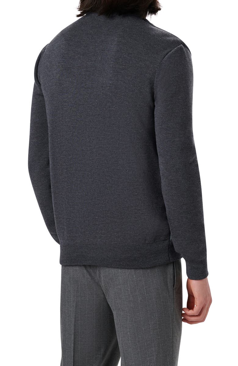 Bugatchi Suede Front Wool Sweater Jacket, Alternate, color, 