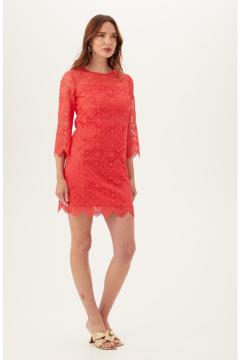 Atlantic Lace Shift Dress, Alternate, color, MOROCCAN SUNSET