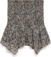 MANGO TEEN Smocked Handkercheif Hem Miniskirt