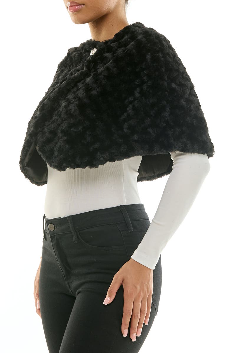 Nina Leonard Faux Fur Capelet, Alternate, color, 