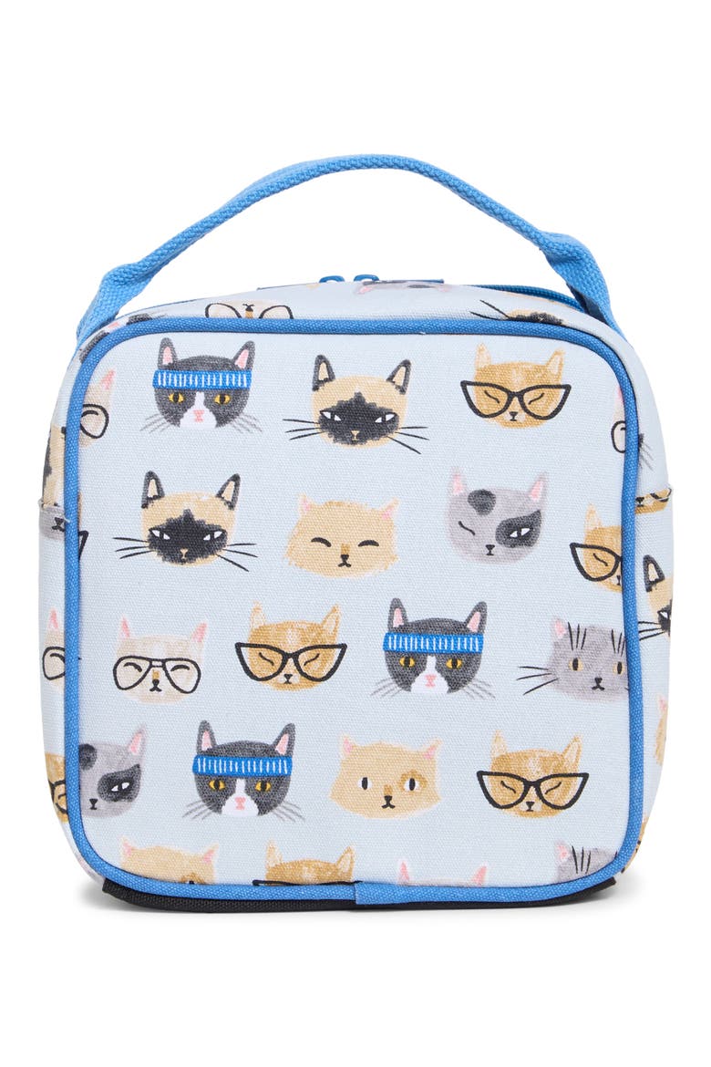 Let's Do Lunch Feline Fine Insulated Lunch Bag, Alternate, color, BLUE MULTI