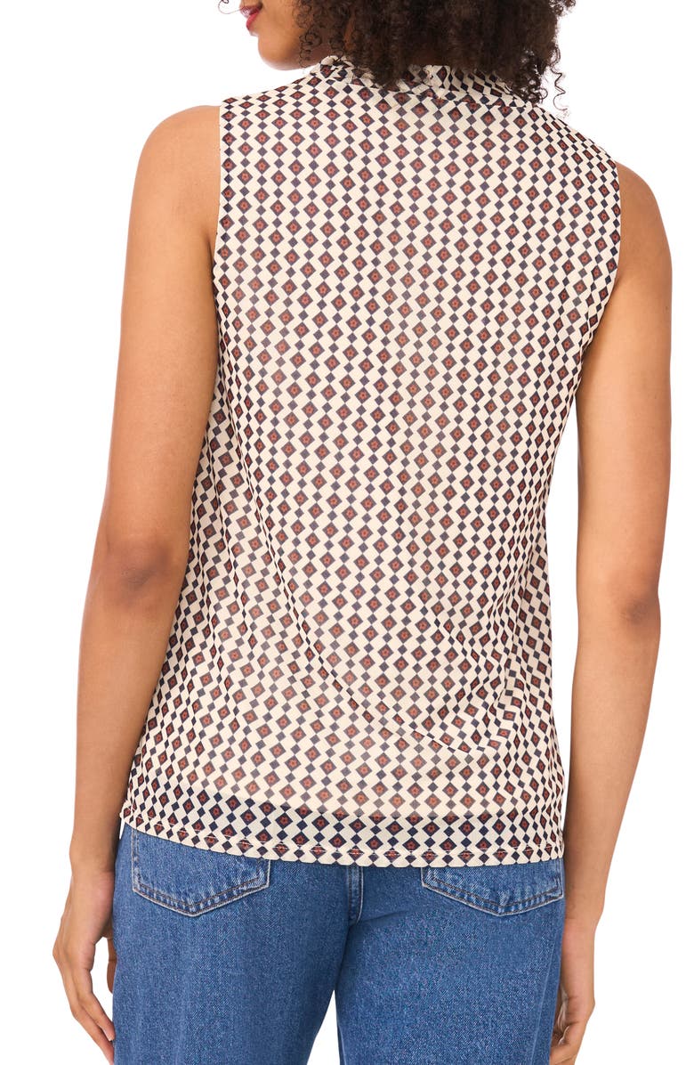 Halogen<sup>®</sup> Ditsy Cowl Neck Sleeveless Mesh Top, Alternate, color, Natural Taupe