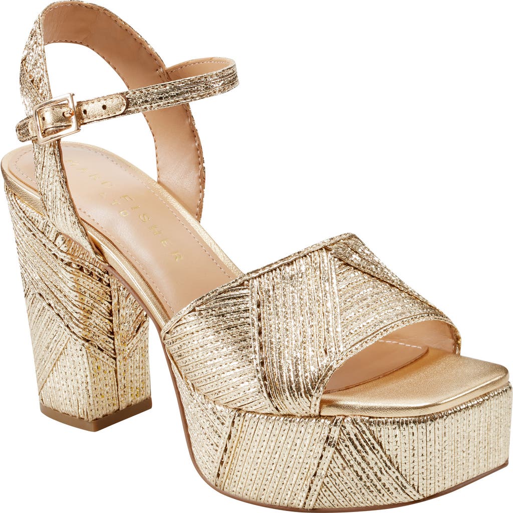 Marc Fisher Ltd Calyn Ankle Strap Platform Sandal In Animal Print