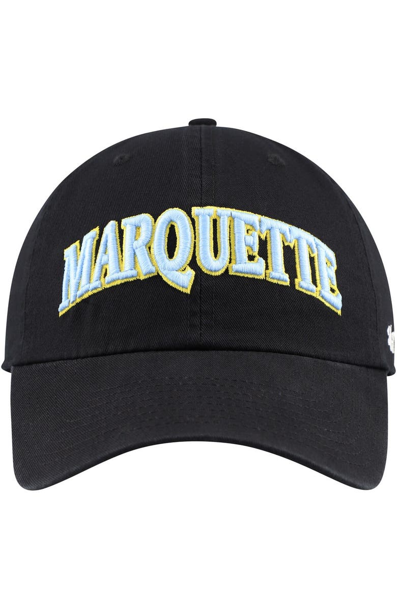 '47 Men's '47 Black Marquette Golden Eagles Archie Script Adjustable Hat, Alternate, color, 