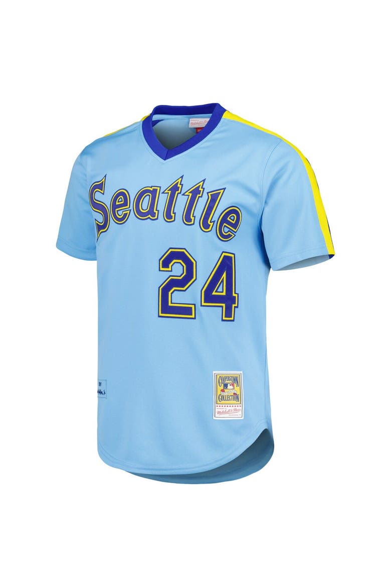 Men's Mitchell & Ness Ken Griffey Jr. Light Blue Seattle Mariners Cooperstown Collection Authentic Jersey, Alternate, color, Light Blue