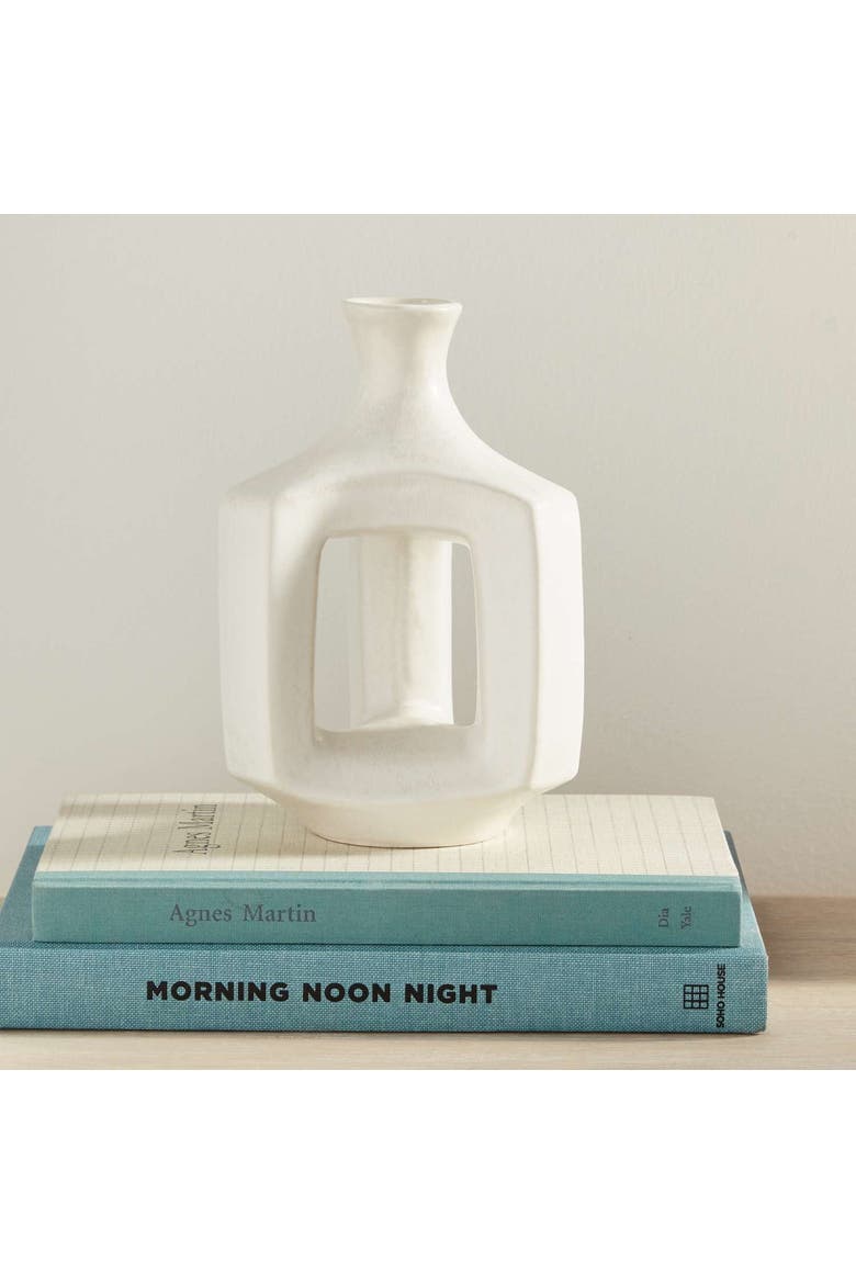 Sonya Vase Short, Alternate, color, White