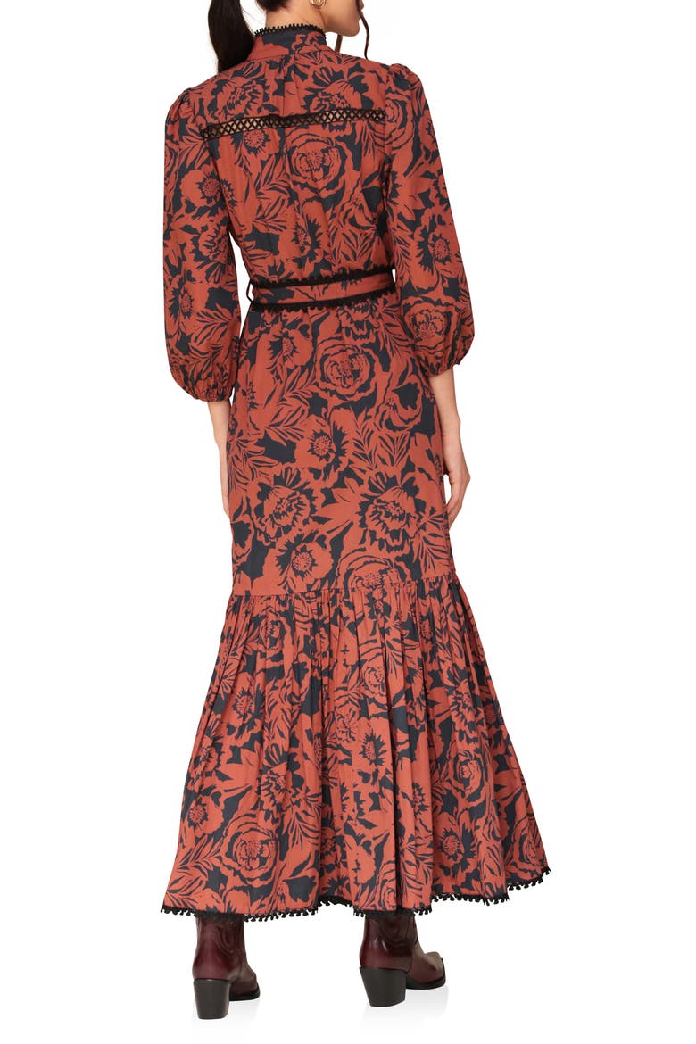 Cotton Poplin Floral Maxi Dress, Alternate, color, 2-TONE FLORAL