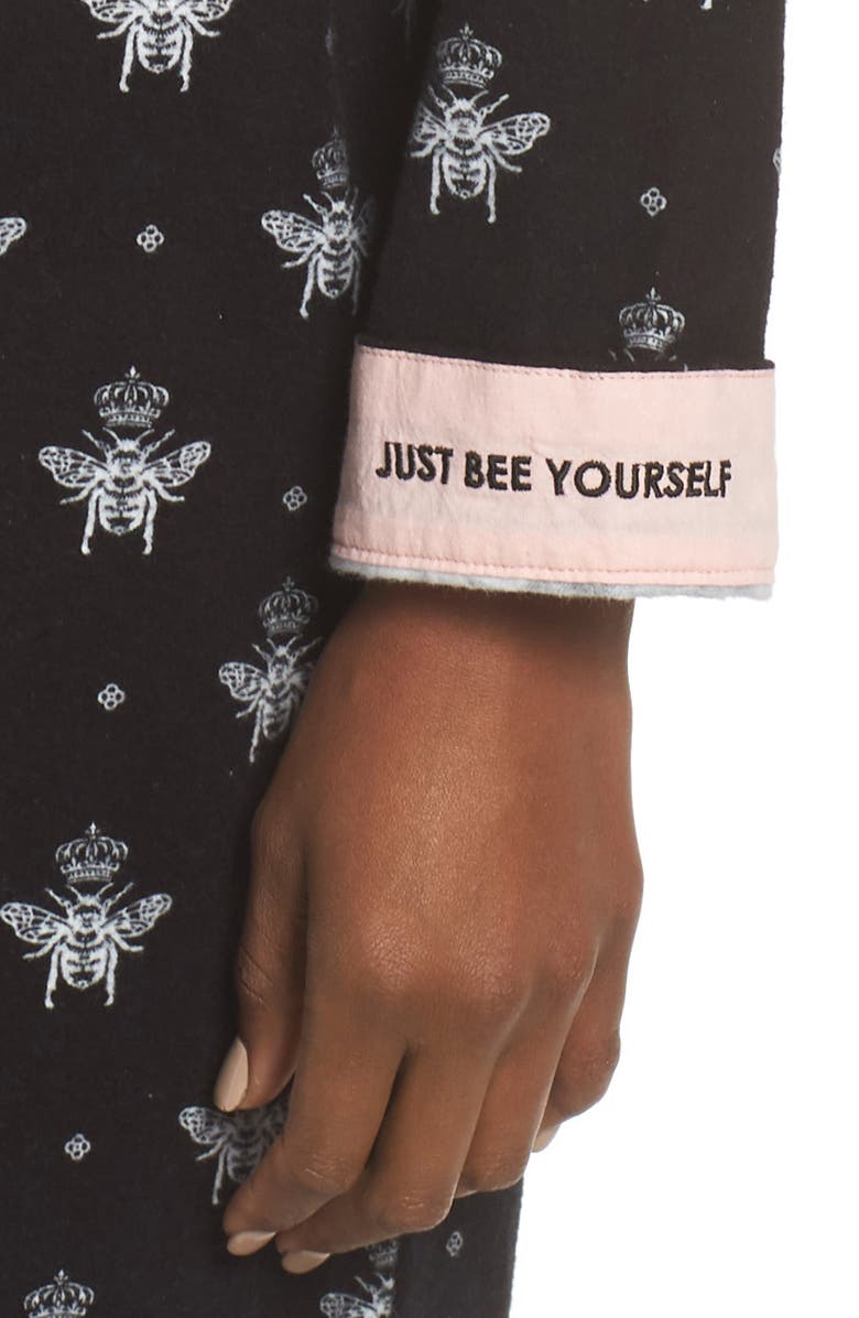 PJ Salvage Print Flannel Pajamas, Alternate, color,