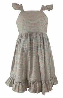 Popatu Kids' Stripe Clip Dot Cotton Party Dress