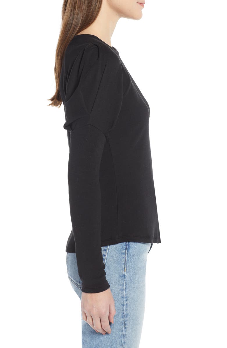 Something Navy Puff Sleeve Stretch Cotton Tee, Alternate, color,