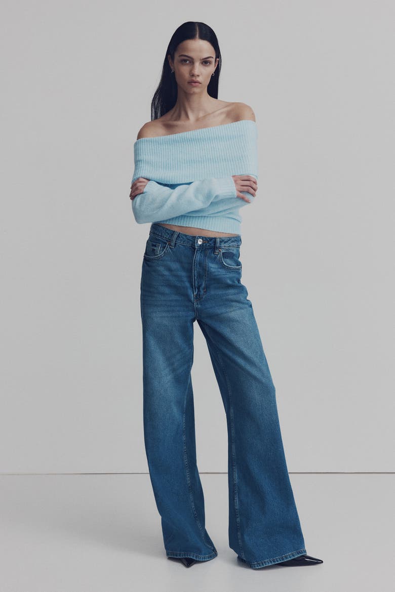 Off-the-shoulder Jumper, Alternate, color, Light blue