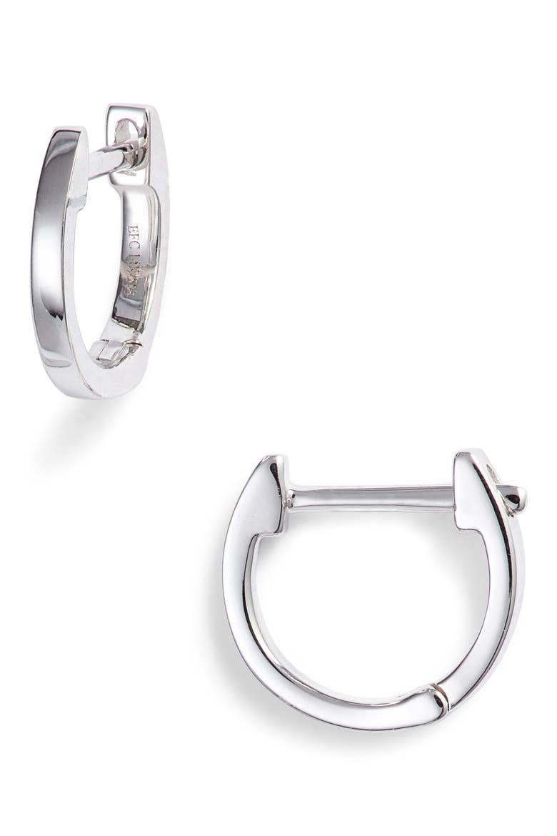 Mini Huggie Hoop Earrings, Main, color, WHITE GOLD