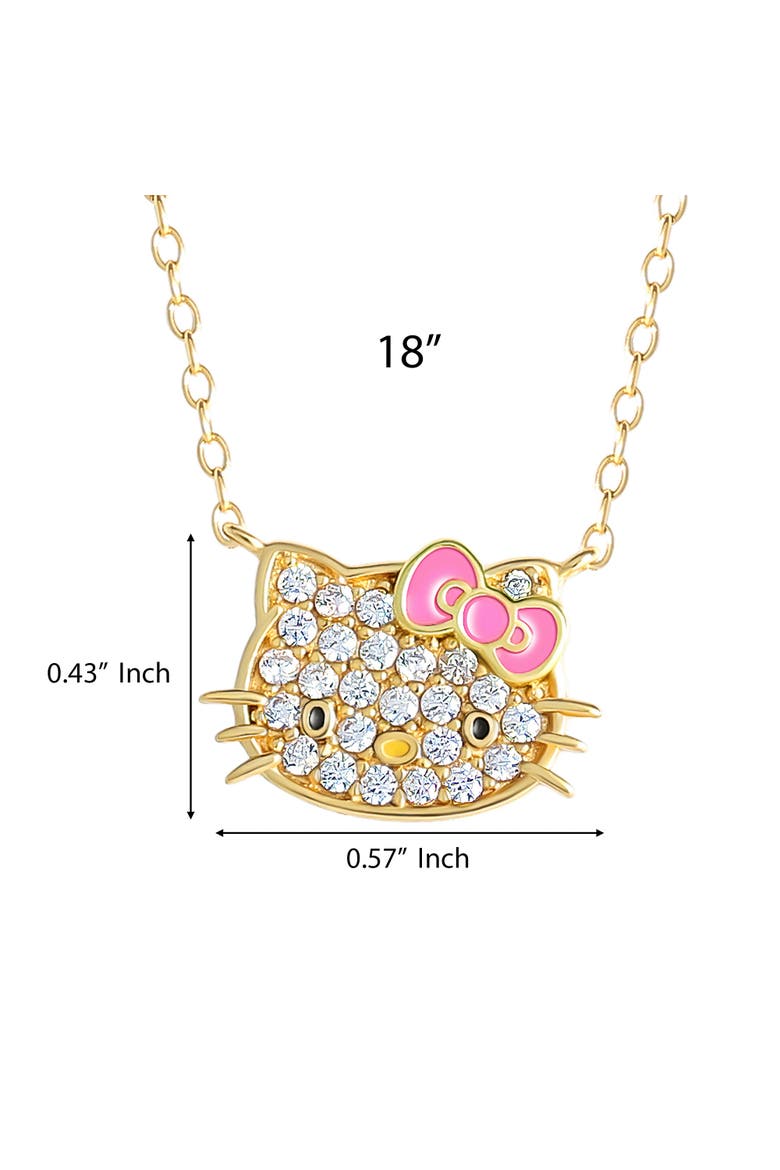Necklace for Women 18" Official License, Cubic Zirconia Pendant, Alternate, color, Metallic Gold