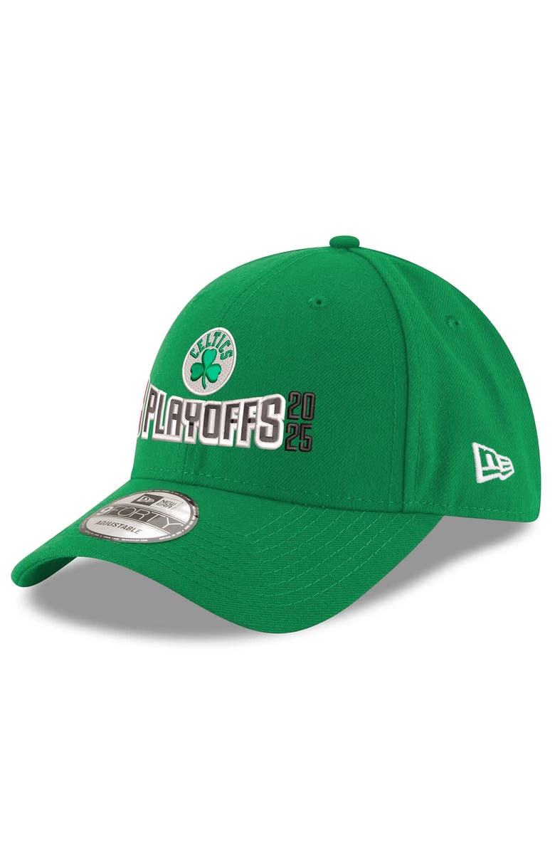 New Era Men's New Era  Kelly Green Boston Celtics 2025 NBA Playoffs 9FORTY Adjustable Hat, Main, color, 