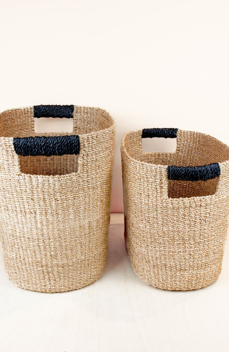 LIKHA Rounded Oval Basket, Set of 2, Alternate, color, Black