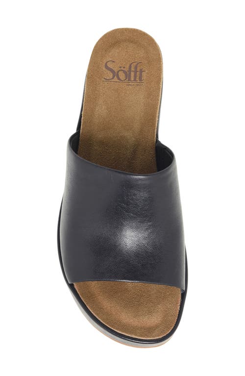 Söfft Cass Platform Slide Sandal In Black
