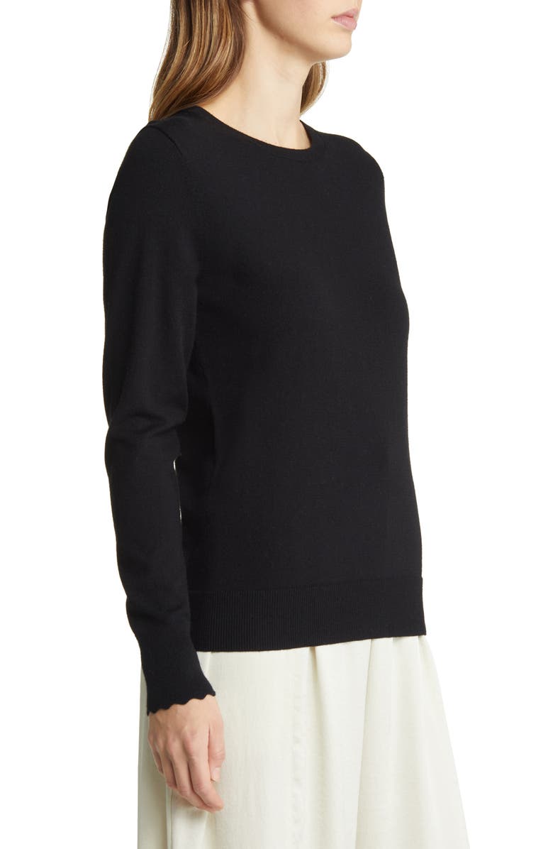Nordstrom Scallop Cuff Crewneck Sweater, Alternate, color, 