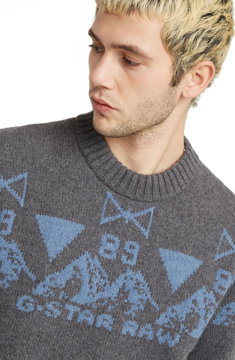 G-STAR Fair Isle Wool Blend Sweater, Alternate, color, 