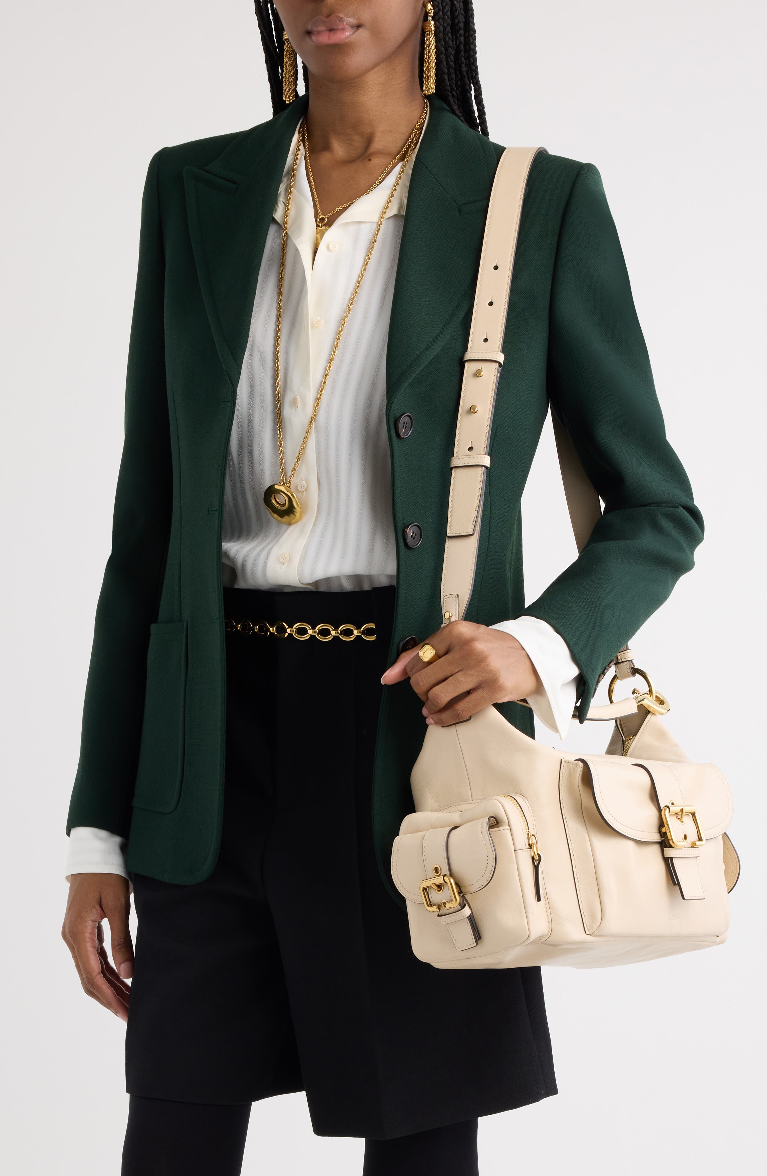 Chloé Large Leather Camera Bag, Alternate, color, 20E Boyish Brown