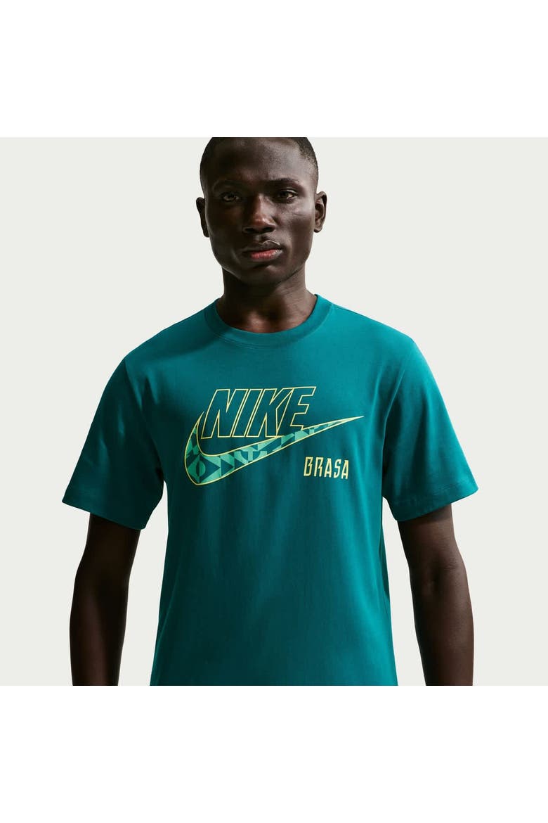 Men's Nike Green Brazil National Team Futura T-Shirt, Alternate, color, Green
