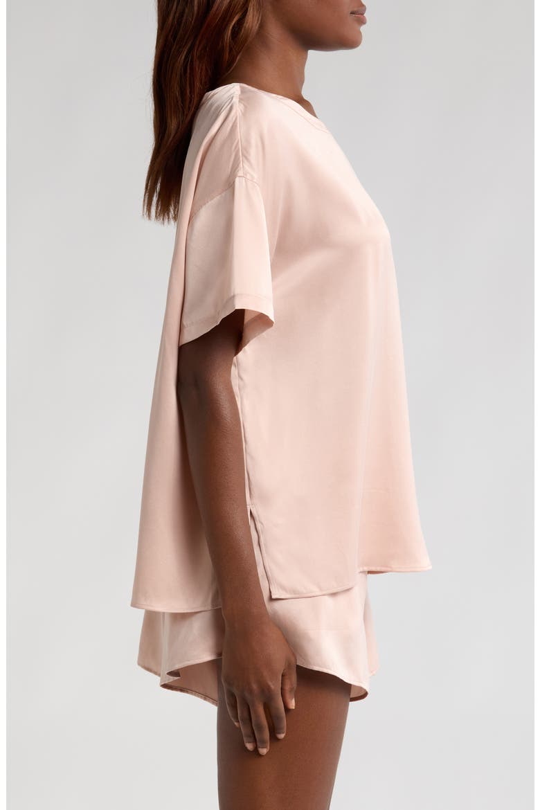 Washable Silk Short Pajamas, Alternate, color, DELICATE PINK