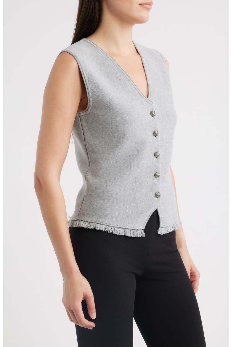 Anya Cotton Blend Knit Vest, Alternate, color, LIGHT GREY
