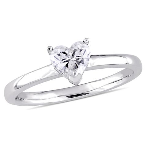 Diamond Solitaire Heart Engagement Ring 14k