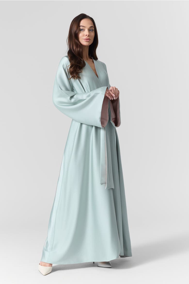 Luna Reversible Silk Belted Dress, Alternate, color, Pink/Green