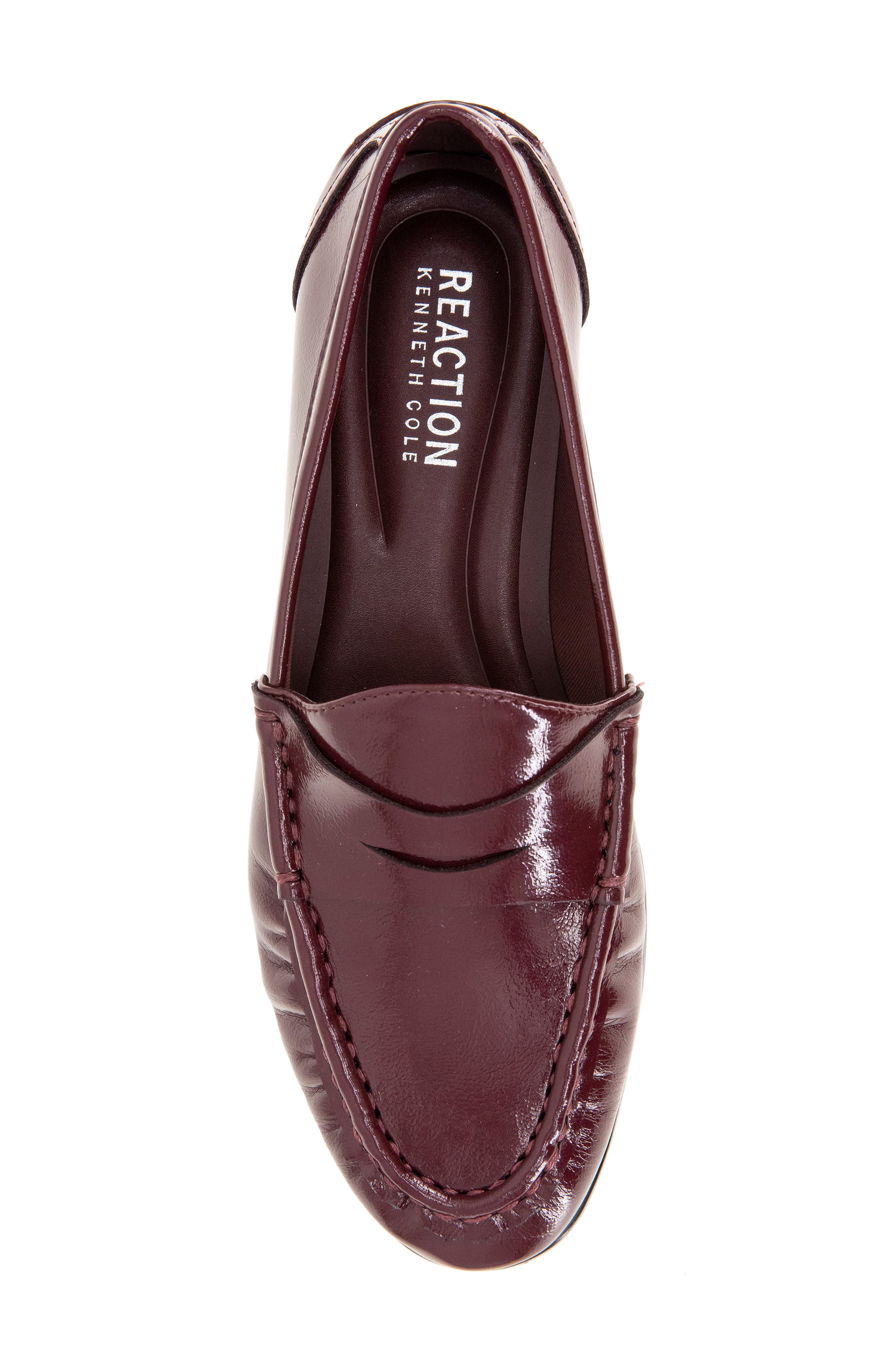 Zoila Penny Loafer, Alternate, color, DARK RED PATENT