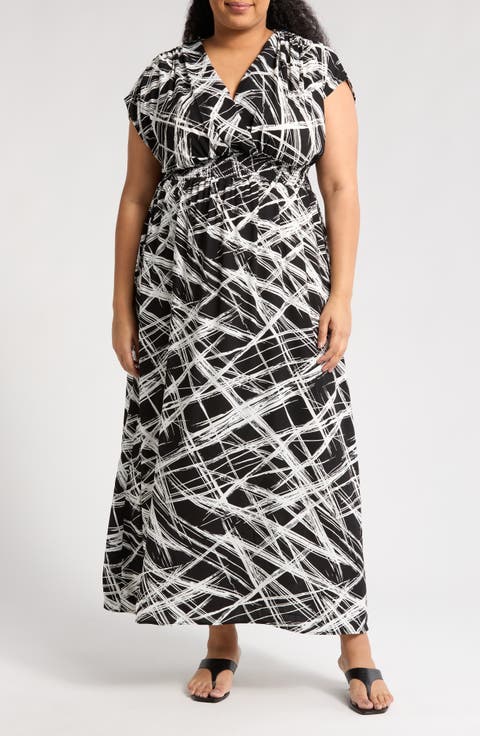 Smocked Waist Maxi Dress (Plus)