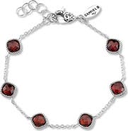 SAMUEL B. Sterling Silver Cushion Cut Semi-Precious Stone Station Bracelet